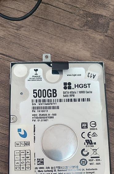 pc disk: Daxili Sərt disk (HDD) Hitachi, 512 GB, 5400 RPM, 2.5" — 1