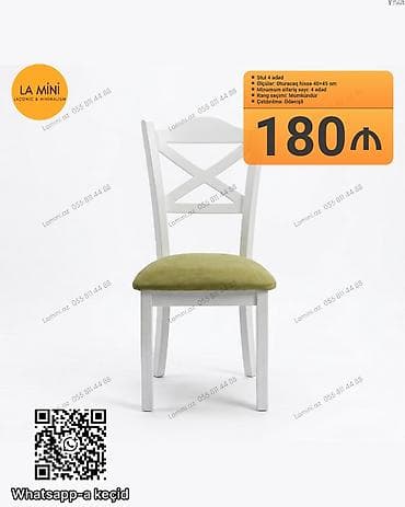 Mətbəx üçün, Qatlanmayan, rəng - Ağ Stul