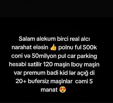 saipa baki merkezi: Cpm hesabi - Hesabda 500k coni və 50 milyon oyun pulu - 120-dən çox — 1