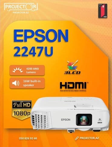 pro h26 qiymeti: İşlənmiş Stasionar Proyektor Epson, Ünvandan götürmə, Pulsuz çatdırılma, Ödənişli çatdırılma — 1
