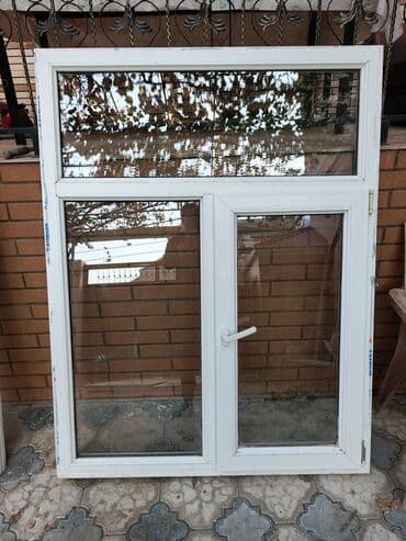 Ağcaqanad torları: İşlənmiş İkiqat şüşə paketi Plastik pəncərə, Еni: 120 sm, Uzunluğu: 155 sm — 1