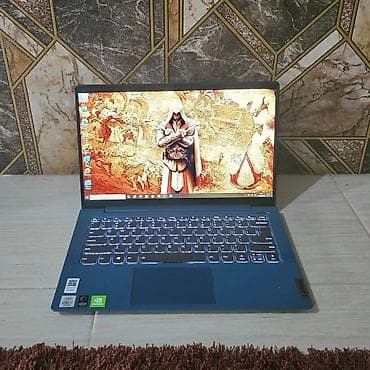 komputerlər diz ustu: Lenovo noutbuk – mavi korpus, nazik və yüngül dizayn. Texniki — 2