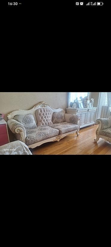 Мебель для дома: Klassik stil qonaq otağı mebel dəsti - Rəng: ağ krem tonlarında — 2