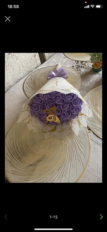 Satilirlar endirim olub gul buketler 10-16-20m — 4