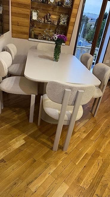 nerjavik stol: Qonaq otağı üçün, İşlənmiş, Açılmayan, Kvadrat masa, 6 stul — 1