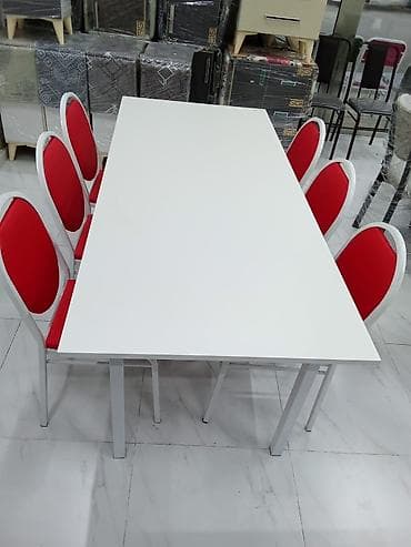 Qonaq otağı üçün, Yeni, Açılmayan, Dördbucaq masa, 6 stul
