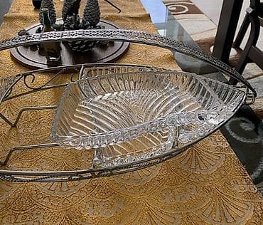 demir dekor: Şüşə Servis Qabı – bölməli, dəmir karkaslı - Material: şəffaf bərk — 2