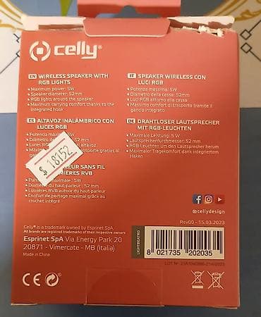 Karaoke: Celly LIGHTBEAT RD portativ naqilsiz dinamik – RGB işıqlarla - — 2