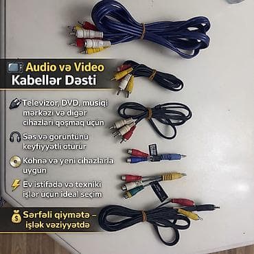 Mağaza bağlanıb deyə evdən satıram RCA və AV kabel dəsti Məzmun: -