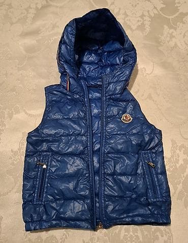 Moncler uşaq üçün kapüşonlu yelek - Rəng: parlaq mavi - Model: yastı