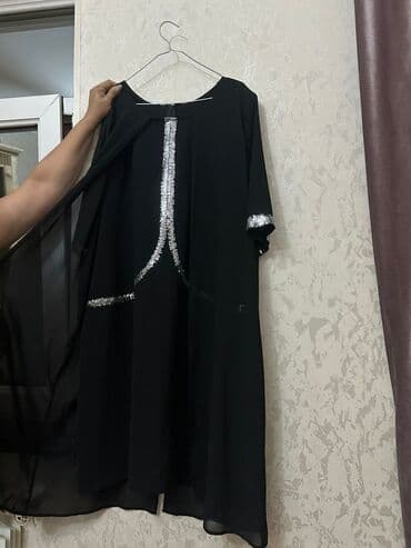 Qadın geyimləri – 3 ədəd paltar dəsti 1) Qara şifon üst geyim/kimono