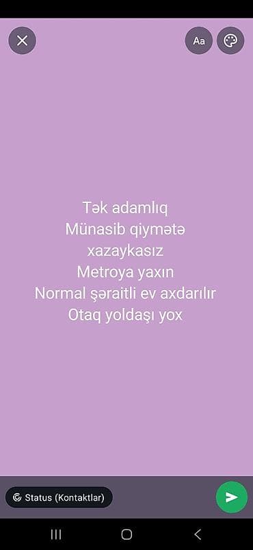 panorama parkda kiraye evler: Axtarış: Tək şəxs üçün kirayə mənzil Tələblər: - Münasib qiymət - Ev — 1