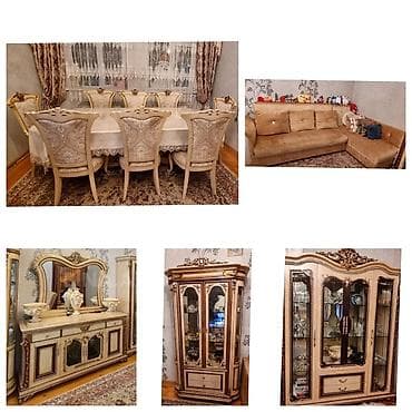 yemek stol: Qonaq desti satılır. 550 azn. Yaxşı vəziyyətdədir. Kunc divan acilir — 1
