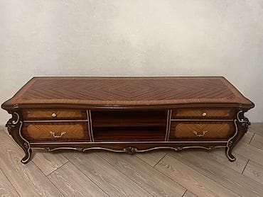 tv set mebel: Düz TV altlığı, Polkalı, Taxtalı — 1