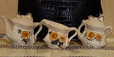 ələy: Çay dəsti, rəng - Ağ, Keramika — 2