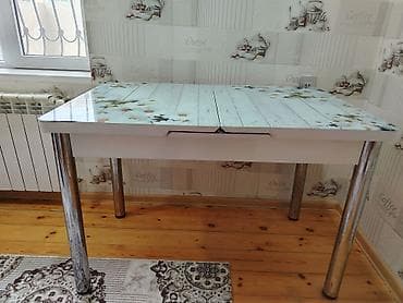 istolar: Mətbəx masası, İşlənmiş, Açılan, Şüşə, Dördbucaq masa — 1