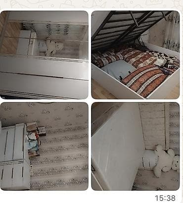 hamam rəfi: Ağ rəngdə yığma yataq otağı dəsti Komplekt: - Geniş iki nəfərlik — 4
