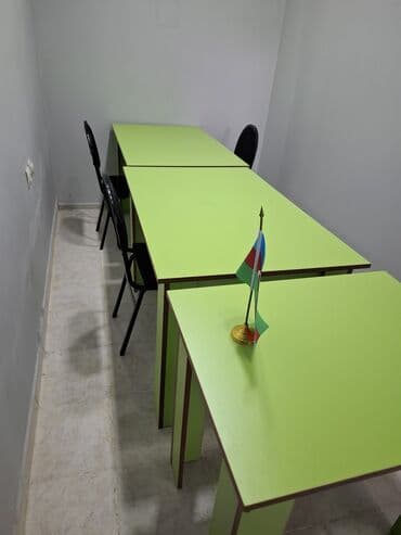 стол для совещаний: Tədris/Ofis mebelləri dəsti - Yaşıl rəngli 4 ədəd düzbucaqlı masa — 2