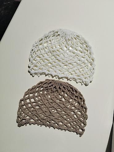 Xəmirvari tor naxışlı toxunma yay papaqları - Material: yumşaq ipdən — 1