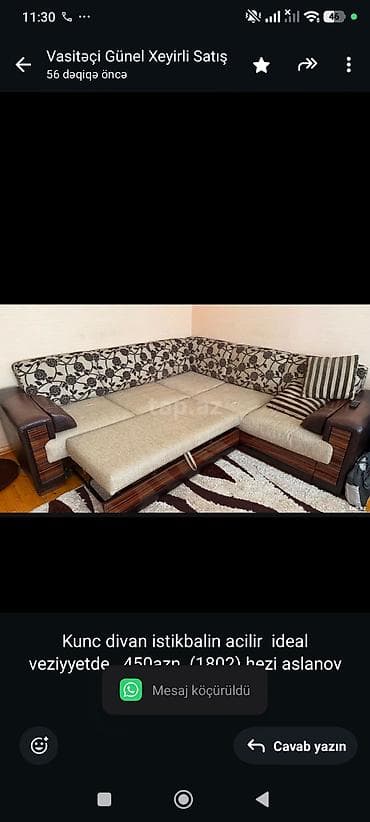Kunc divan istikbalin acilir ideal veziyyetde 450azn (1802) hezi lalafo.az -da Kunc divan istikbalin acilir ideal veziyyetde 450azn (1802) hezi