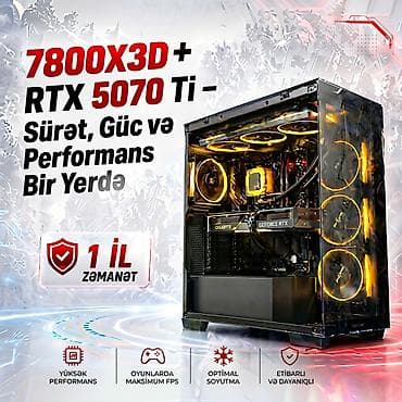 Oyun masaüstü kompüter /Ryzen 7 7800X3D RTX 5070 Ti Gaming PC | Ryzen