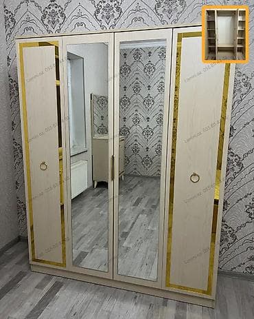 skaf: 4 Qapılı Dolab Standart ölçülü otaqlar üçün ideal seçim. Geniş daxili — 1