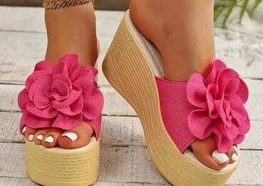 женские босоножки на танкетке: Ölçü: 37, rəng - Bej, Yeni — 1