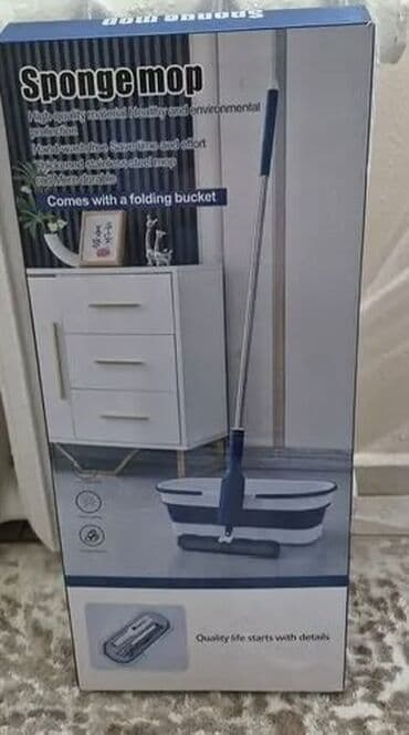 ✅Mop vedre ilə ✅Dəst Mop təkərli yığılıb açılan qarmoşqalı qabı ilə