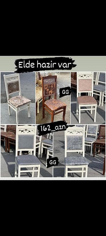 hesir stol stul: Stul 6 ədədi_162_azn.Hazir əldə var.Reng secimi var.Çatdirilma — 1