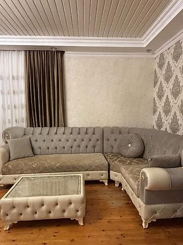 Künc divan dəsti – klassik-lüks üslub - Forma: L şəkilli künc divan