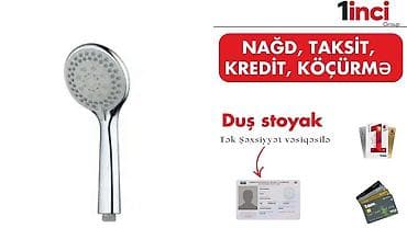 Duş stoyak (əl duşu) - Parlaq xrom örtüklü korpus - Dairəvi başlıq