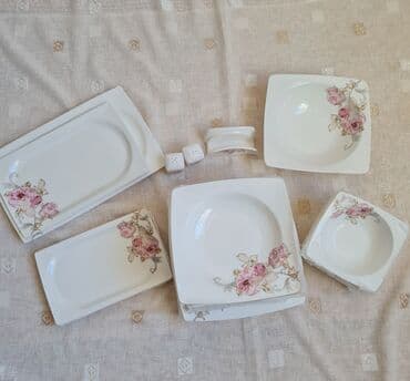 Boşqablar, 6 ədədli dəst, rəng - Ağ, Farfor, Türkiyə