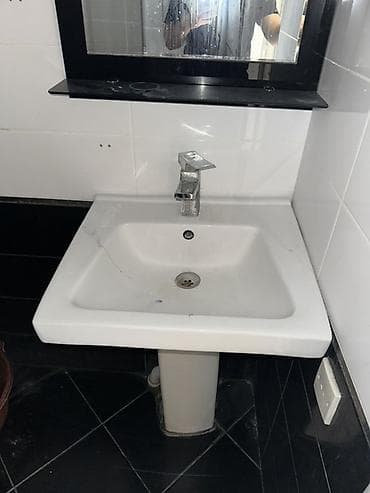 Keramik ayaqlı hamam/lavabo dəsti - Material: yüksək keyfiyyətli