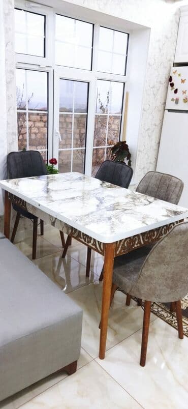 işlənmiş stol stul dəsti sumqayit: 🇹🇷Türk istehsalı Möhtəşəm ✨✨ Kuxna üçün stol stul dəsti 4 stul 1 — 8