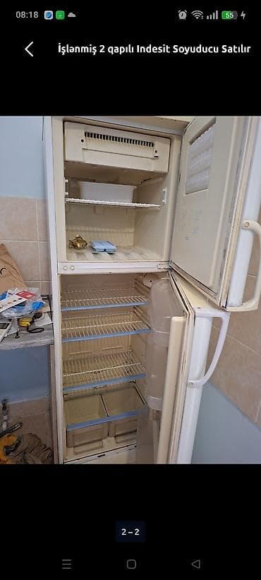 el blenderi: İşlənmiş 2 qapılı Indesit Soyuducu Satılır, rəng - Ağ — 2