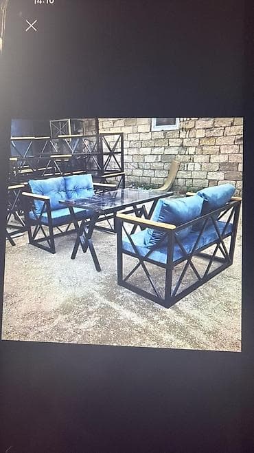 örtük: Dördbucaq masa, Açılmayan, Stullar ilə, Metal — 1