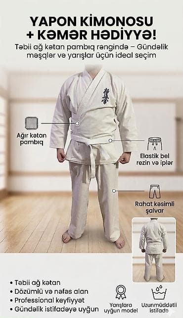 deri gödekceler: İdman dəsti, L, rəng - Ağ — 1