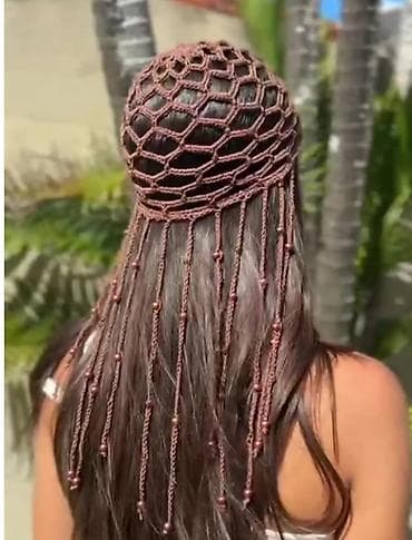 Şəxsi əşyalar: Xəzinə üslubunda toxunma saç toru (crochet hair cap) - Model: əl işi — 2