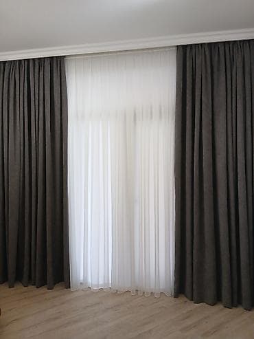 ucuz perde: Məhsul: Pərdə və tül dəstləri - Dizayn: İkiqat sistem – qalın pərdə + — 3