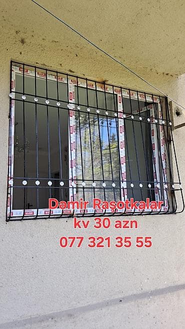 Məhsul: Dəmir reşotkalar (pəncərə və balkon üçün) - Material: Armatur
