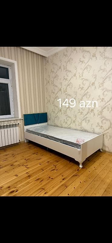 sisme dosek: Tək nəfərlik çarpayı – 149 AZN - Rəng: ağ gövdə, başlıqda mavi yumşaq — 1