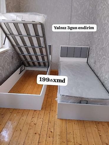 Yeni, Təknəfərlik çarpayı, Bazalı, Matras ilə, Siyirməsiz