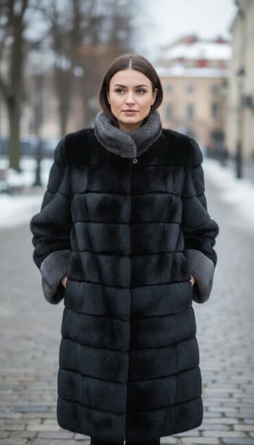 qaqa geyimi: Kürk, XL, rəng - Qara — 1