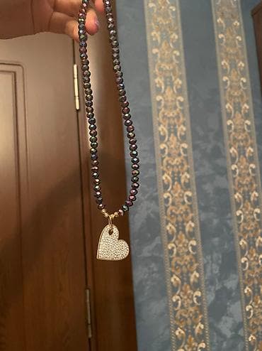 аксессуары из бисера: Ametist rengli daslarla boyunbagi,20 azn,cox gozel — 4