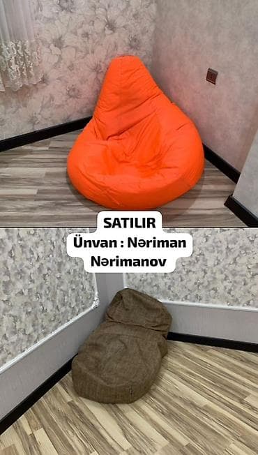 Yeni, Pufik-kreslo, Parça, rəng - Narıncı, Kredit yoxdur, Çatdırılma yoxdur