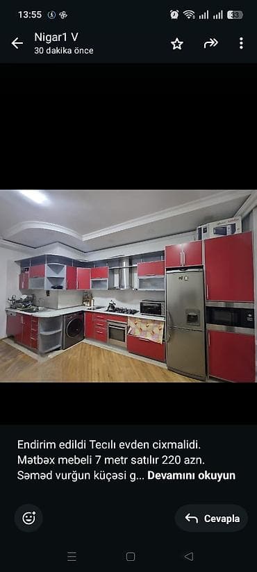 Endirim edildi Tecılı evden cixmalidi. Mətbəx mebeli 7 metr satılır