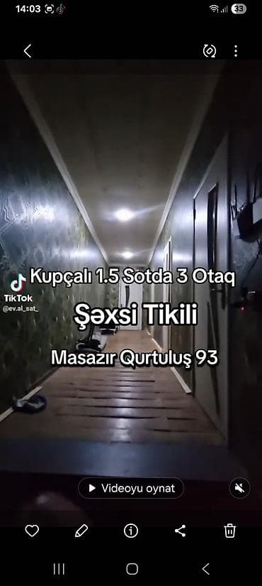 Həyət evi alıram: Masazır, Qurtuluş 93-ə çox yaxın – şəxsi tikili həyət evi. - 1.5 sot — 6