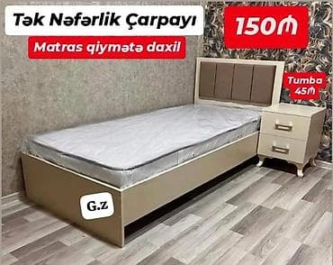 Təknəfərlik çarpayı, Matras ilə lalafo.az -da Təknəfərlik çarpayı, Matras ilə