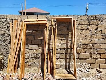 balta: Ağac qapı dəsti – şüşəli modellər - Material: təbii ağac (açıq palıd — 2