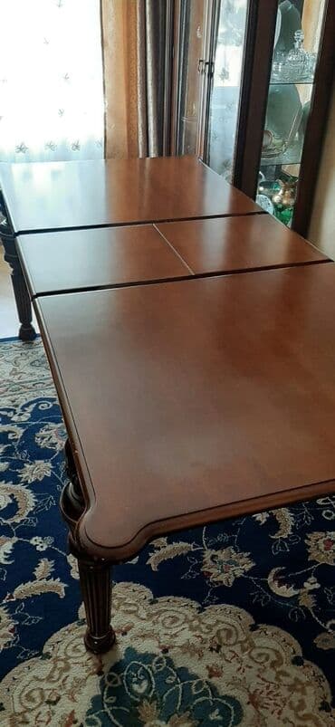 Комплекты столов и стульев: Гостиный стол, Раскладной, Дерево, Прямоугольный стол — 4